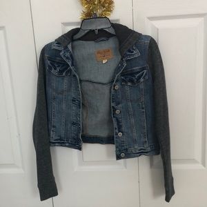 Hollister jean jacket with hoody